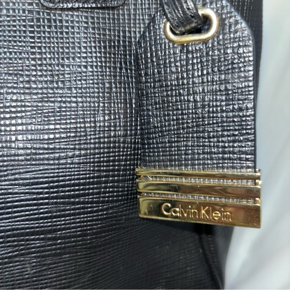 🔥SALE Calvin Klein Double Loop Handle Shoulder Tote Bag Black - Picture 7 of 10